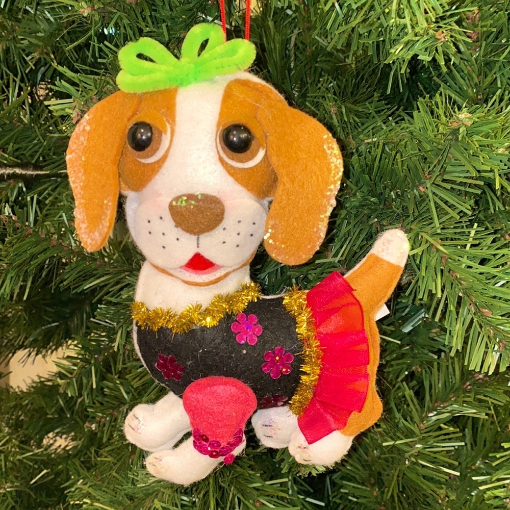 Puppy dog Christmas tree ornament non-breakable kid-safe holiday decor hanging​​